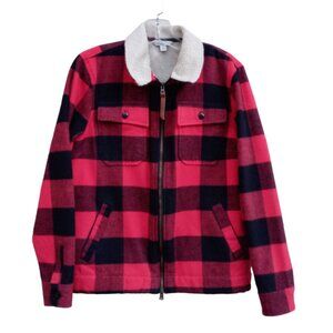 LL Bean Signature plaid flannel, sherpa lined jacket sz S